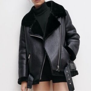 Zara Black Leather Jacket